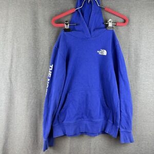 The North Face Youth Fleece Pullover Hoodie Blue & White Size Youth Medium 10/12
